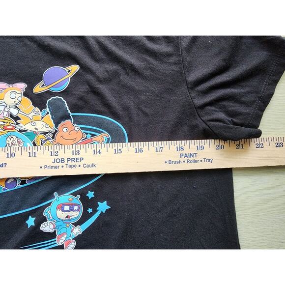 T-SHIRT-CLASSIC NICKELODEON CHARACTERS IN SPACESHIP-Black-Child XLarge/Adult Sml - Picture 8 of 10